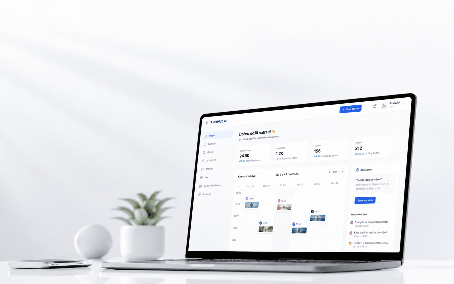 SocialHUB AI — upravljanje društvenim mrežama